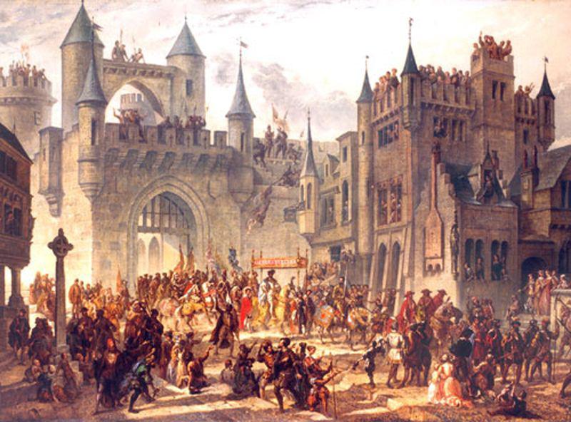 unknow artist Entrance of king Henri II of France in Metz, oil painting image